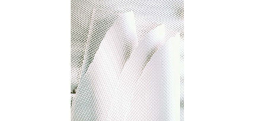 paquet de 500 nappes en papier damassé blanc 70x70 cm