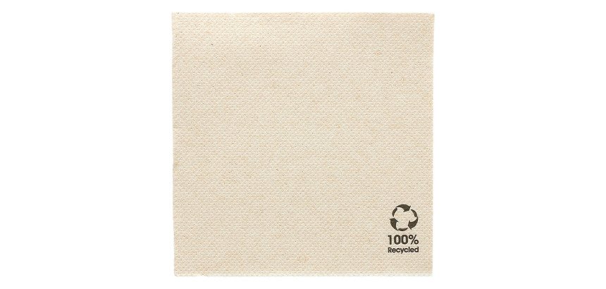 carton de 2400 (24 x 100) serviettes en papier ouate double point, 2 plis, 20x20 cm, kraft