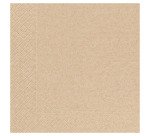 carton de 1800 (18 paquets de 100) serviettes en ouate, 2 plis, 39x39 cm nature kraft brun
