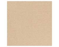 carton de 1800 (18 paquets de 100) serviettes en ouate, 2 plis, 39x39 cm nature kraft brun