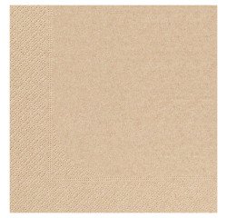 carton de 1800 (18 paquets de 100) serviettes en ouate, 2 plis, 39x39 cm nature kraft brun
