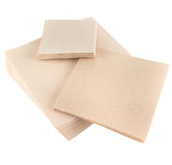 carton de 1200 (24 paquets de 50) serviettes en ouate, 2 plis, 33x33 cm nature kraft brun