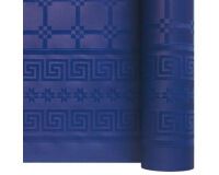 rouleau de nappe en papier damassé de 25 mètres - largeur 1,20 m, bleu marine