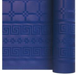 rouleau de nappe en papier damassé de 25 mètres - largeur 1,20 m, bleu marine