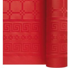 rouleau de nappe en papier damassé de 25 mètres - largeur 1,20 m, rouge