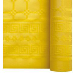 rouleau de nappe en papier damassé de 25 mètres - largeur 1,20 m, citron