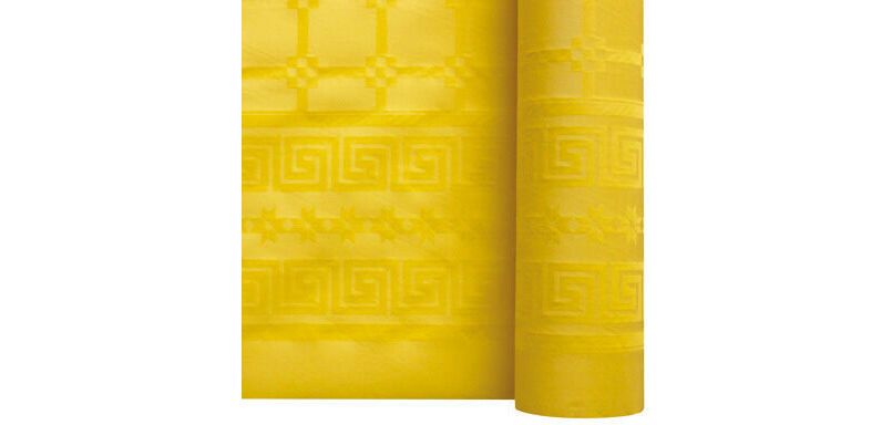 rouleau de nappe en papier damassé de 25 mètres - largeur 1,20 m, citron