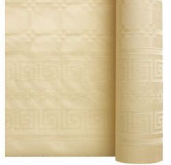 rouleau de nappe en papier damassé de 25 mètres - largeur 1,20 m, ivoire