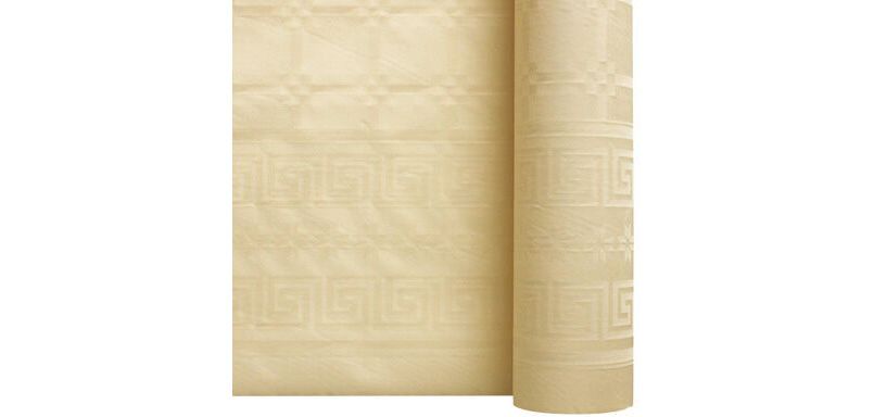 rouleau de nappe en papier damassé de 25 mètres - largeur 1,20 m, ivoire