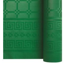 rouleau de nappe en papier damassé de 25 mètres - largeur 1,20 m, vert