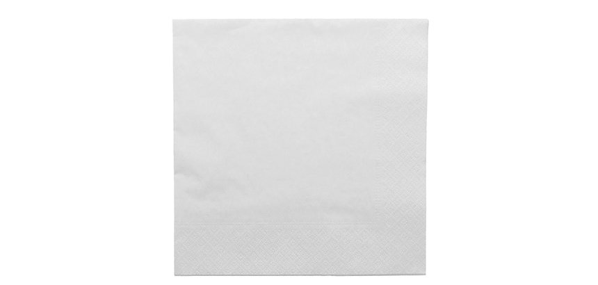 carton de 3200 (32 paquets de 100) serviettes en papier ouate 30x30 cm, 1 pli blanc
