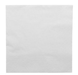 carton de 1800 (18 paquets de 100) serviettes en papier ouate 38x38 cm, 2 plis blanc
