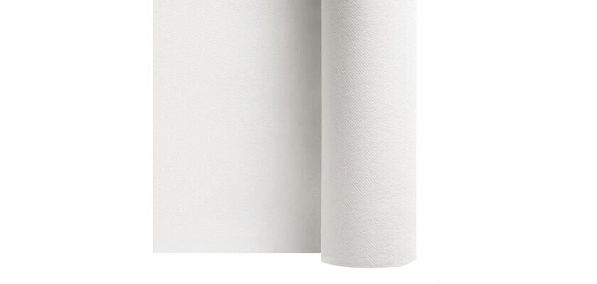 carton de 4 rouleaux de chemin de table/tête à tête en non tissé, avec prédécoupe tous les 30 cm, 24m, largeur 40 cm, blanc