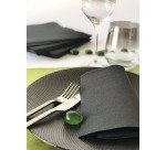 carton de 900 (18 paquets de 50) serviettes en papier ouate double point, 2 plis, 38x38 cm, noir ébène