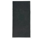 paquet de 50 serviettes pochettes pliées en non tissé, 40x40 cm format plié 10x20 cm noir