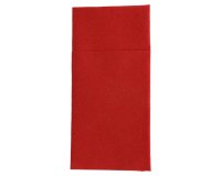paquet de 50 serviettes pochettes pliées en non tissé, 40x40 cm format plié 10x20 cm bordeaux
