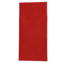 paquet de 50 serviettes pochettes pliées en non tissé, 40x40 cm format plié 10x20 cm bordeaux