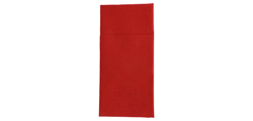 paquet de 50 serviettes pochettes pliées en non tissé, 40x40 cm format plié 10x20 cm bordeaux