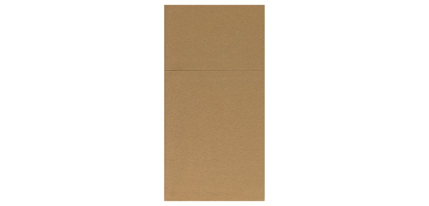 carton de 500 (10 sachets de 50) serviettes pochettes pliées, 40x40 cm format plié 10x20 cmm caramel