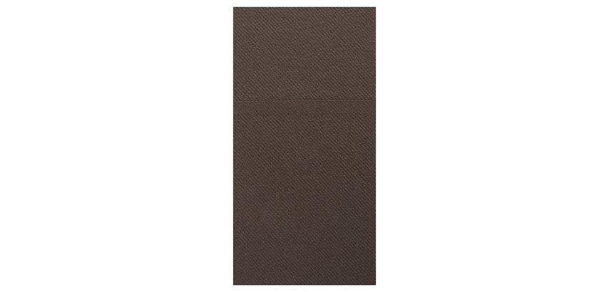carton de 500 (10 sachets de 50) serviettes pochettes pliées, 40x40 cm format plié 10x20 cmm chocolat