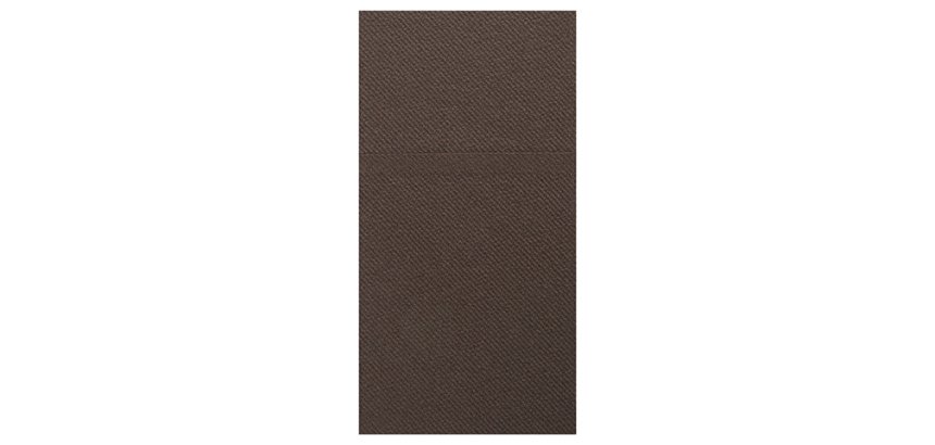 carton de 500 (10 sachets de 50) serviettes pochettes pliées, 40x40 cm format plié 10x20 cmm chocolat