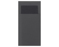 carton de 200 (4 sachets de 50) pochettes carbone 11x23 cm avec serviette pliée 30x39 cm noir