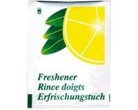 carton de 1000 rince-doigts senteur citron, en sachet 6x5 cm, format déplié 13x14 cm