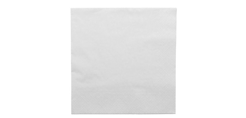 paquet de 100 serviettes en papier ouate 40x40 cm, 2 plis blanc
