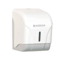 distributeur universel de papier hygiénique en rouleaux ou paquets en ABS blanc 135x135x180 mm