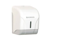 distributeur universel de papier hygiénique en rouleaux ou paquets en ABS blanc 135x135x180 mm