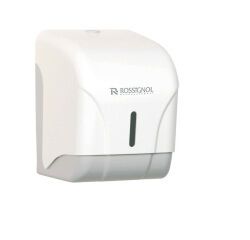 distributeur universel de papier hygiénique en rouleaux ou paquets en ABS blanc 135x135x180 mm