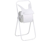 dérouleur sur pieds repliable de bobine de ouate en acier époxy blanc 400x70x950 mm