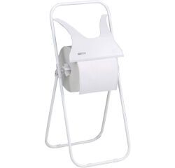 dérouleur sur pieds repliable de bobine de ouate en acier époxy blanc 400x70x950 mm