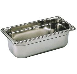 bac gastronorme plein inox - sans anse - GN 1/3 profondeur 10 cm