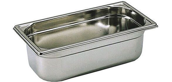 bac gastronorme plein inox - sans anse - GN 1/3 profondeur 10 cm