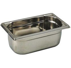 bac gastronorme plein inox - sans anse - GN 1/4 profondeur 4 cm
