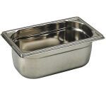 bac gastronorme plein inox - sans anse - GN 1/4 profondeur 10 cm