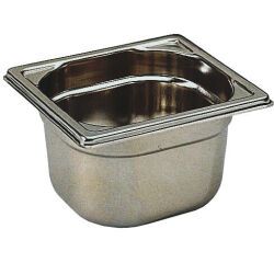 bac gastronorme plein inox - sans anse - GN 1/6 profondeur 6.5 cm