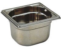 bac gastronorme plein inox - sans anse - GN 1/6 profondeur 15 cm