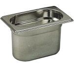 bac gastronorme plein inox - sans anse - GN 1/9 profondeur 10 cm