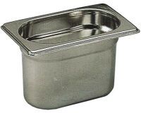 bac gastronorme plein inox - sans anse - GN 1/9 profondeur 10 cm