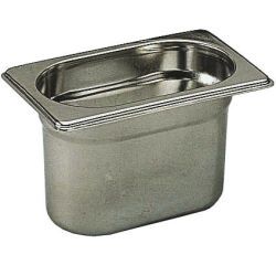 bac gastronorme plein inox - sans anse - GN 1/9 profondeur 10 cm
