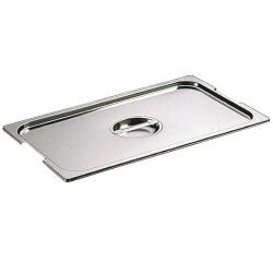 couvercle inox avec poignée GN 2/1 - pour bac gastronorme avec anses fixes ou escamotables