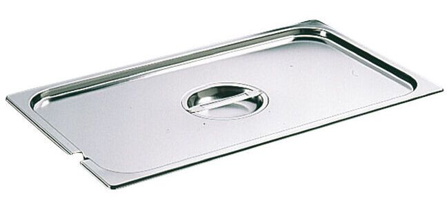 couvercle inox avec poignée GN 1/4 et encoche pour louche - pour bac sans anse
