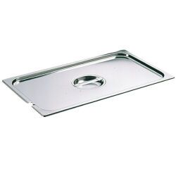 couvercle inox avec poignée GN 1/6 et encoche pour louche - pour bac sans anse