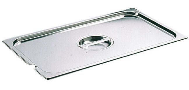 couvercle inox avec poignée GN 1/6 et encoche pour louche - pour bac sans anse