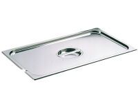 couvercle inox avec poignée GN 1/2 et encoche pour louche - pour bac sans anse