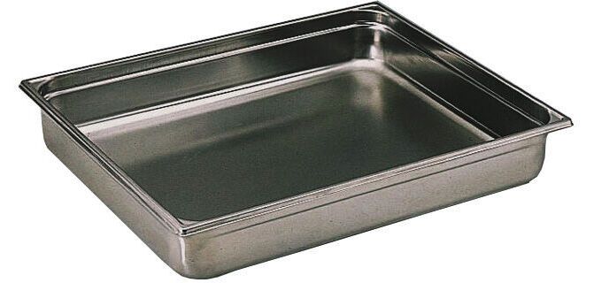 bac gastronorme plein inox - sans anse - GN 2/1 profondeur 6.5 cm