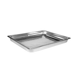 bac gastronorme perforé inox - sans anse - GN 2/1 profondeur 6.5 cm
