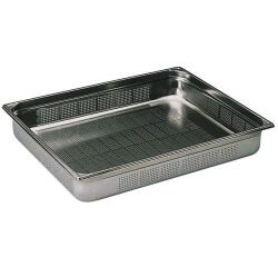 bac gastronorme perforé inox - sans anse - GN 2/1 profondeur 10 cm